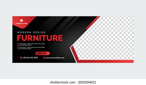 Furniture sale banner template or social media cover page post