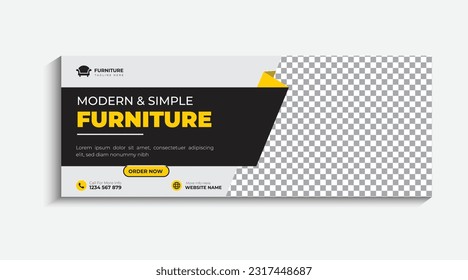 Furniture sale banner template and social media cover