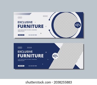 Furniture sale cover photo and social media banner template