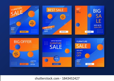 Furniture Sale Design Social media post Template Background 
