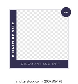 Furniture sale discount poster social media post template modern minimalist style