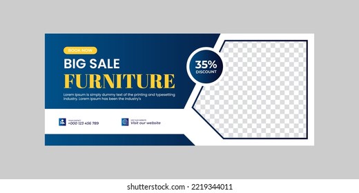 Furniture sale Editable minimal social media cover templates. Suitable for social media posts an ad, advertisements, advertising, announcement, brochure, and web internet ads.