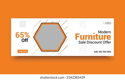 Furniture sale Facebook cover banner template