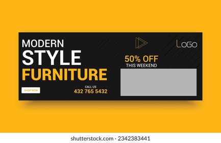 Furniture sale Facebook cover banner template