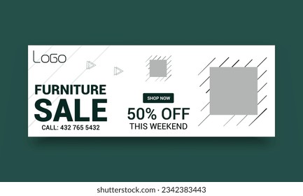 Furniture sale Facebook cover banner template