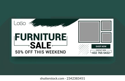 Furniture sale Facebook cover banner template