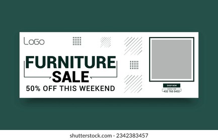 Furniture sale Facebook cover banner template
