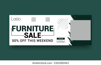 Furniture sale Facebook cover banner template