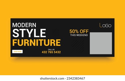 Furniture sale Facebook cover banner template