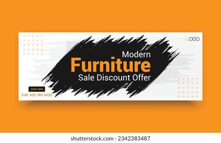 Furniture sale Facebook cover banner template