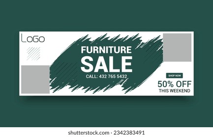 Furniture sale Facebook cover banner template