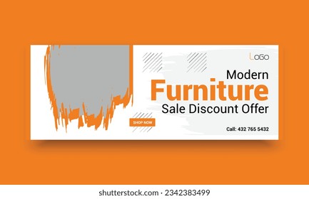 Furniture sale Facebook cover banner template