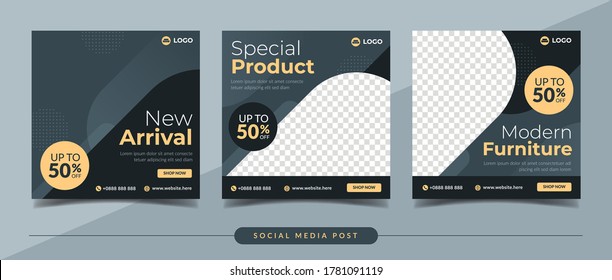 Furniture sale and home decor banner for flyer and social media post template