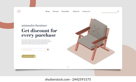 Furniture sale landing page vector design in eps 10