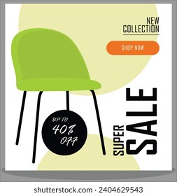 Furniture sale post banner design template