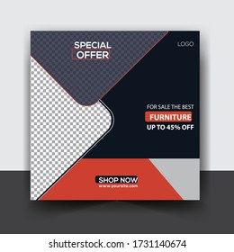 Furniture sale social media banner Design