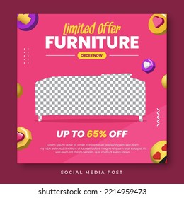 Furniture sale social media banner template