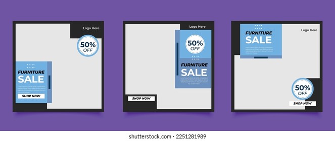 Furniture sale social media banner template