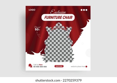 Furniture sale social media banner template Pro Vector 