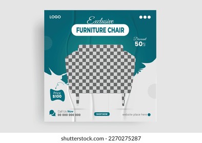 Furniture sale social media banner template