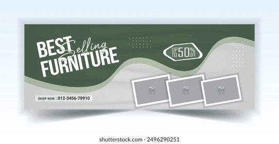 Furniture sale social media cover design template