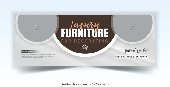 Furniture sale social media cover design template
