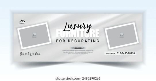 Furniture sale social media cover design template
