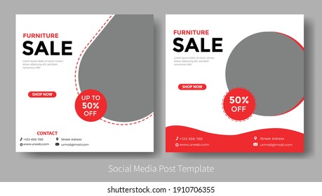 Furniture Sale Social Media Post Bundle Template