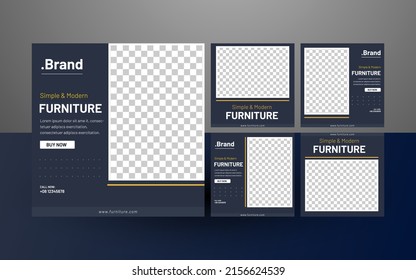Furniture sale social media, post and social media template.