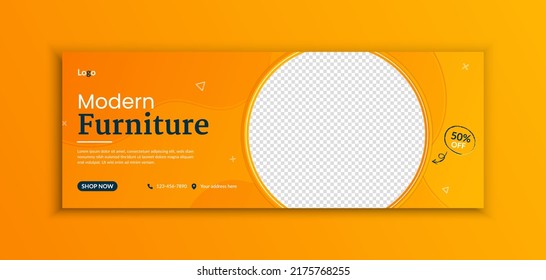 Furniture sale social media post and web banner template layout