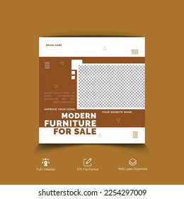 Furniture sale social media post banner template