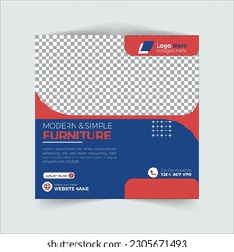 Furniture sale social media post template