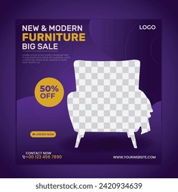 furniture sale social media post ads banner design template