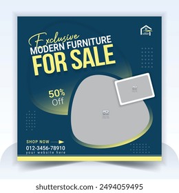 Furniture Sale Social Media Post Design Template
