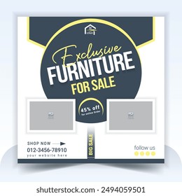 Furniture Sale Social Media Post Design Template
