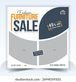 Furniture Sale Social Media Post Design Template
