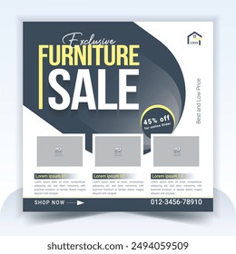 Furniture Sale Social Media Post Design Template
