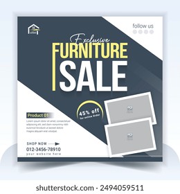 Furniture Sale Social Media Post Design Template

