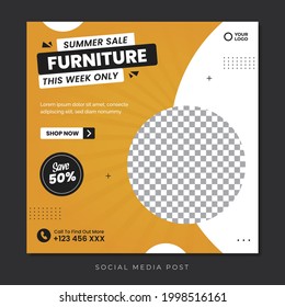 Furniture sale social media promotion banner template