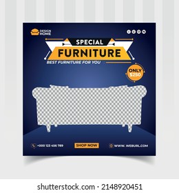 Furniture sale social media and web banner post template