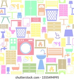 furniture seamless pattern background icon.
