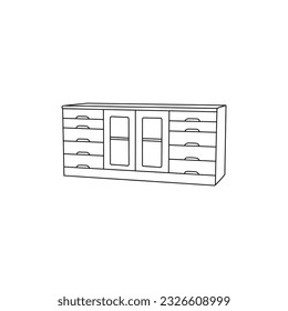 furniture Shelf line simple minimalist logo, vector icon illustration design template