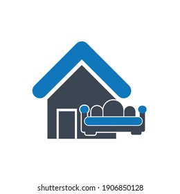 Furniture Shop Icon. Chair, Bed, Showcase, Home Furniture, Office Furniture Shop Icon.