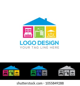 Furniture Shop Logo Design Template Vector EPS File 