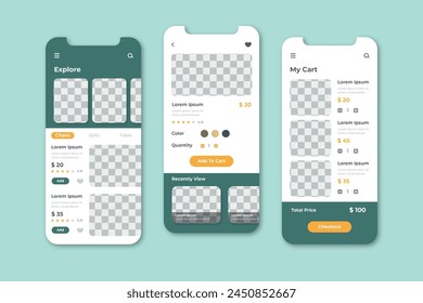 Furniture shopping app screens vector design in eps 10