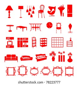 furniture signs. vector