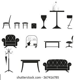 furniture silhouette set