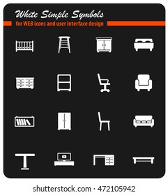 Furniture simply symbols for web and user interface