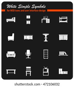 Furniture simply symbols for web and user interface