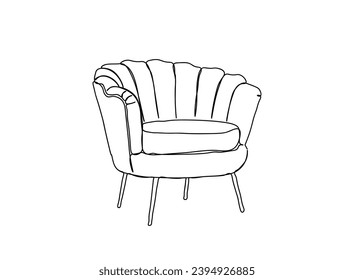 Furniture Single line art Drawing